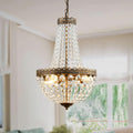 French Crystal Chandelier Bronze Finish Four Light