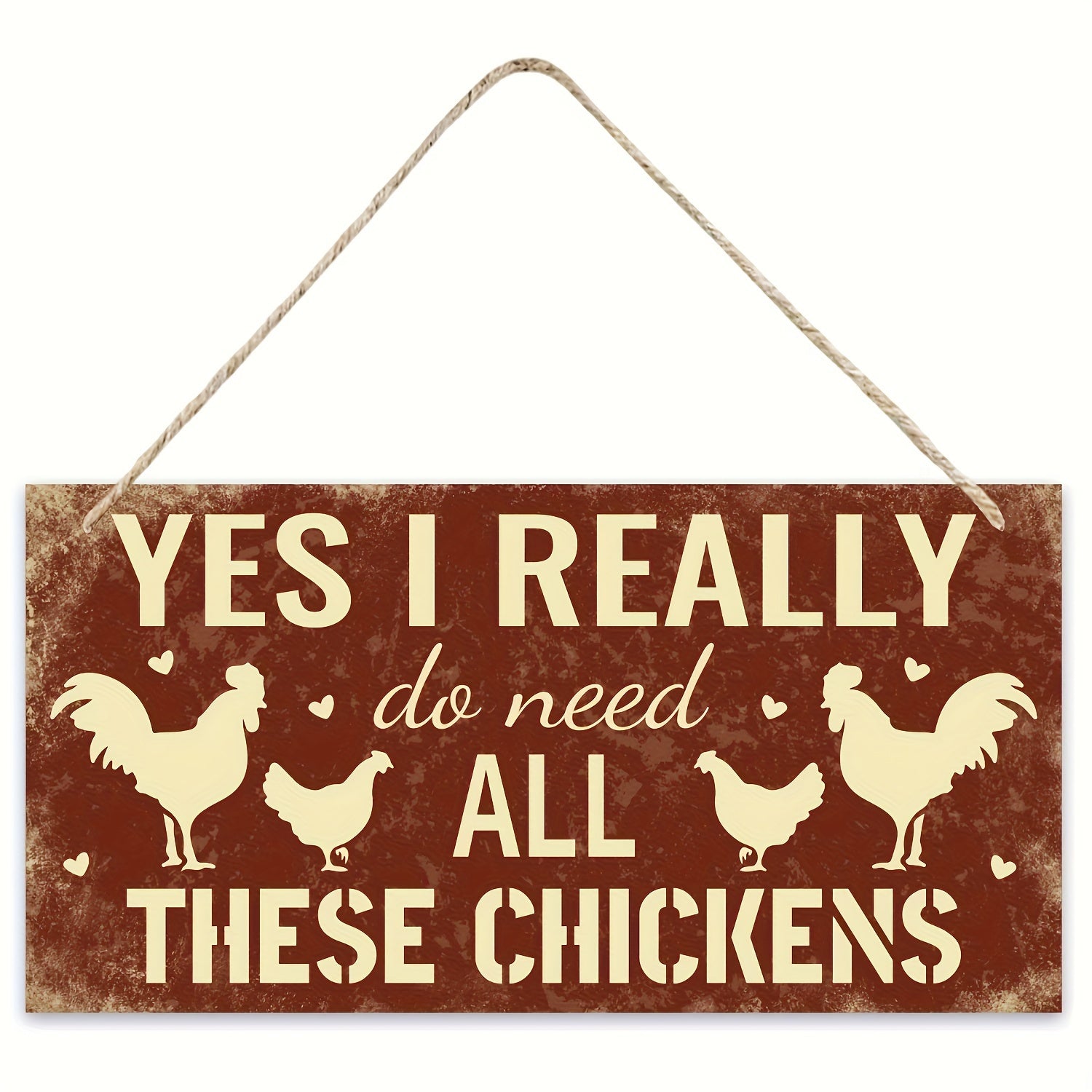 Charming Rustic Farmhouse Chicken Coop Sign - 'Yes I Really Do Need All These Chickens' Wooden Plaque, Perfect for Poultry Lovers, 3.94x7.87 inches, Animal Theme Wall Decor, Home Decor