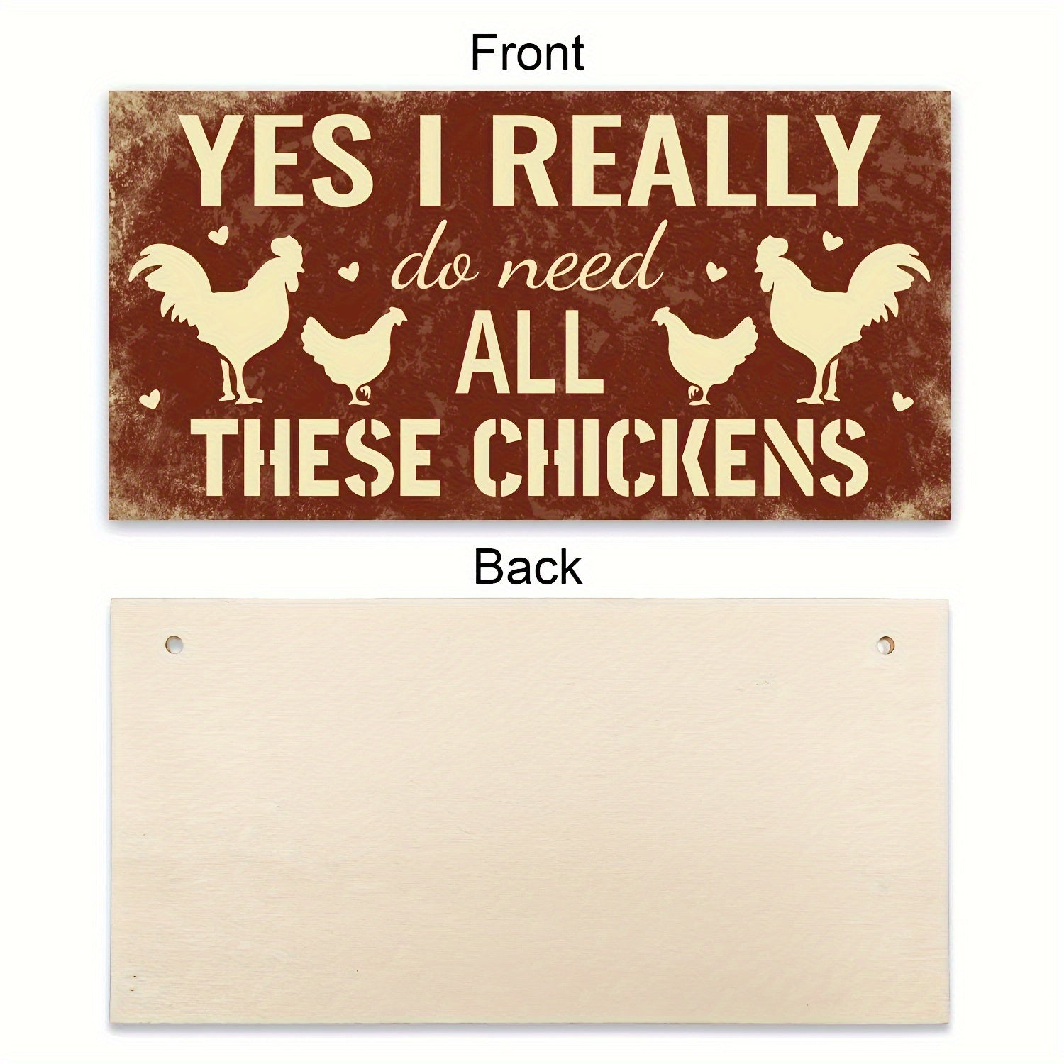 Charming Rustic Farmhouse Chicken Coop Sign - 'Yes I Really Do Need All These Chickens' Wooden Plaque, Perfect for Poultry Lovers, 3.94x7.87 inches, Animal Theme Wall Decor, Home Decor