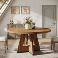 47 Inch Farmhouse Dining Table, Rustic Round Dinner Table for 4, Ideal for Home Dining Room And Living Room, Offering A Countrified Touch to Your Decor